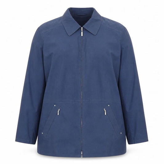 Preworn Womens Blue Jacket Coat Size L Zip