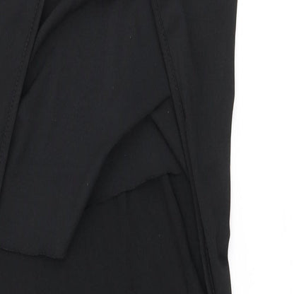 SHEIN Womens Black Polyester Bodycon Size S Cowl Neck Tie