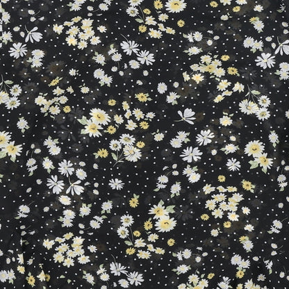 Miss Selfridge Womens Black Floral Polyester Basic Blouse Size 6 Collared