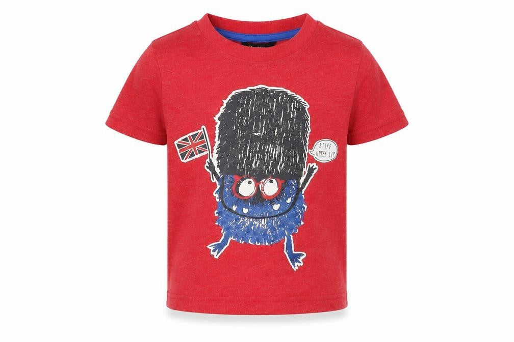 George Baby Red Cotton Pullover T-Shirt Size 18-24 Months Crew Neck Pullover - London Monster