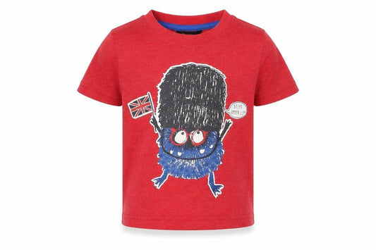 George Baby Red Cotton Pullover T-Shirt Size 18-24 Months Crew Neck Pullover - London Monster