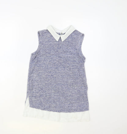 Atmosphere Womens Blue Viscose Basic Blouse Size 6 Collared