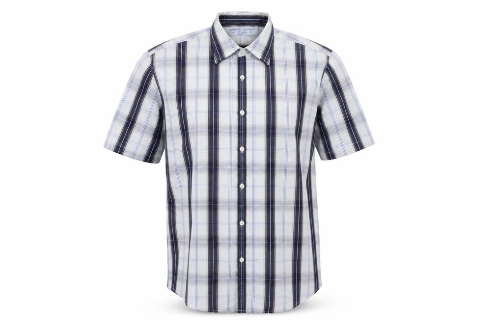 Urban Sprirt Mens Blue Plaid Polyester Button-Up Size M Collared Button