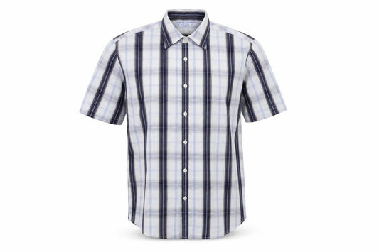 Urban Sprirt Mens Blue Plaid Polyester Button-Up Size M Collared Button