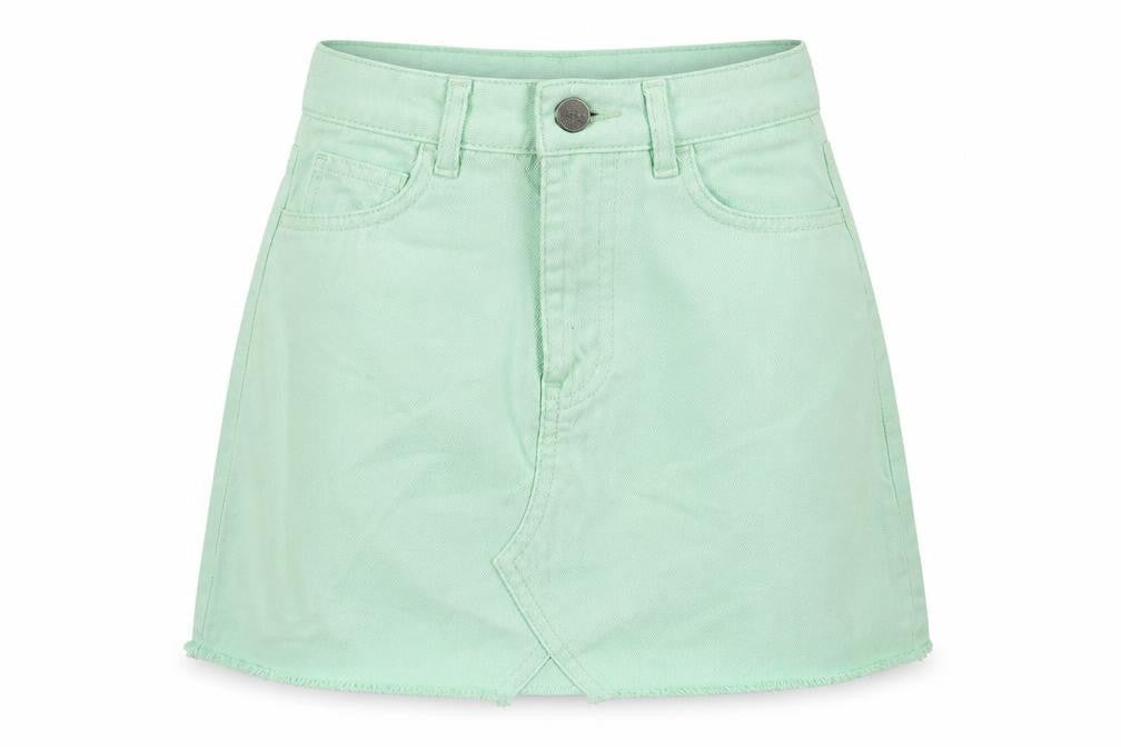Nasty Gal Womens Green Cotton A-Line Skirt Size 6 Button