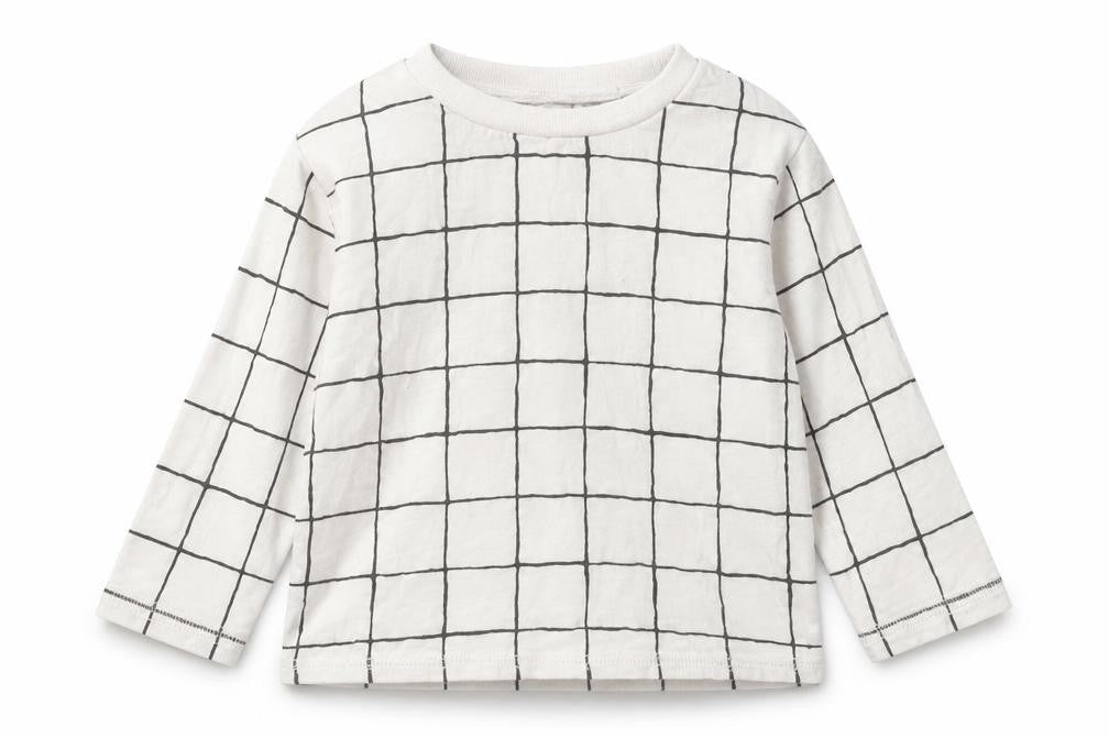 Next Boys White Check Cotton Basic T-Shirt Size 6-9 Months Round Neck Pullover