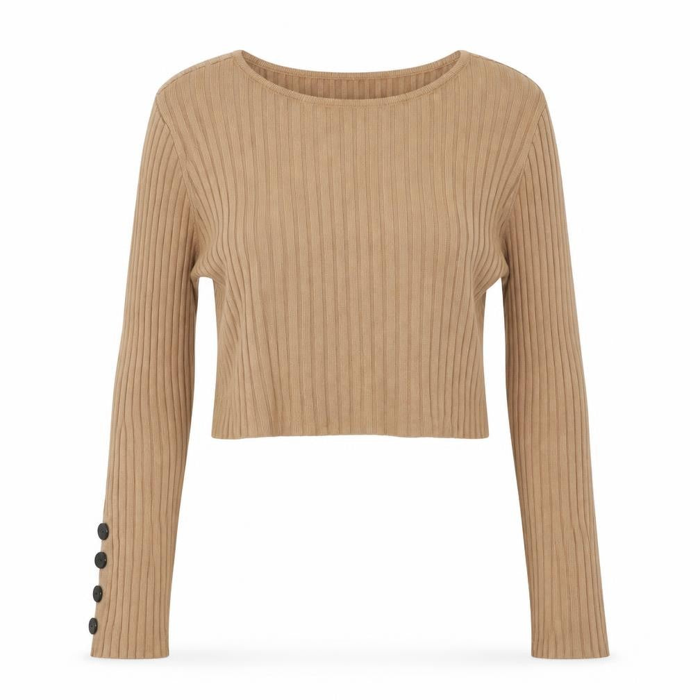 Primark Womens Beige Round Neck Viscose Pullover Jumper Size 10