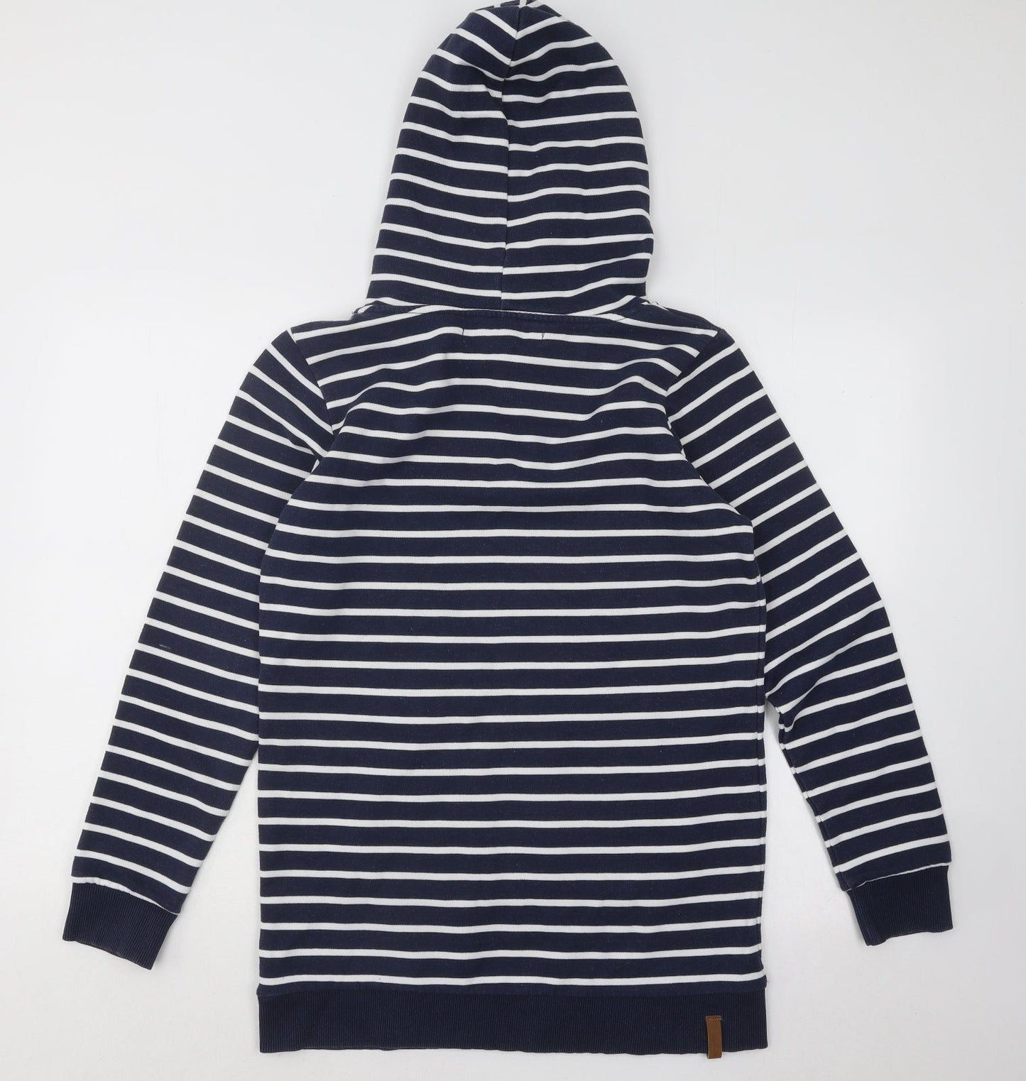 Blend She Womens Blue Striped Cotton Pullover Hoodie Size M Pullover