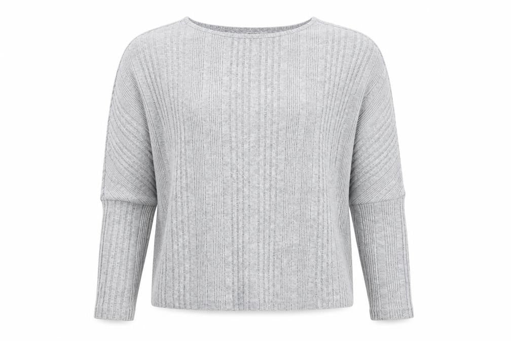 SheIn Womens Grey Round Neck Polyester Pullover Jumper Size S