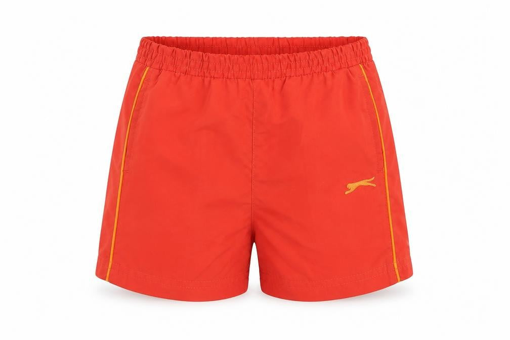 Slazenger Boys Red Polyester Sweat Shorts Size 3-4 Years Regular Drawstring - Swim Wear