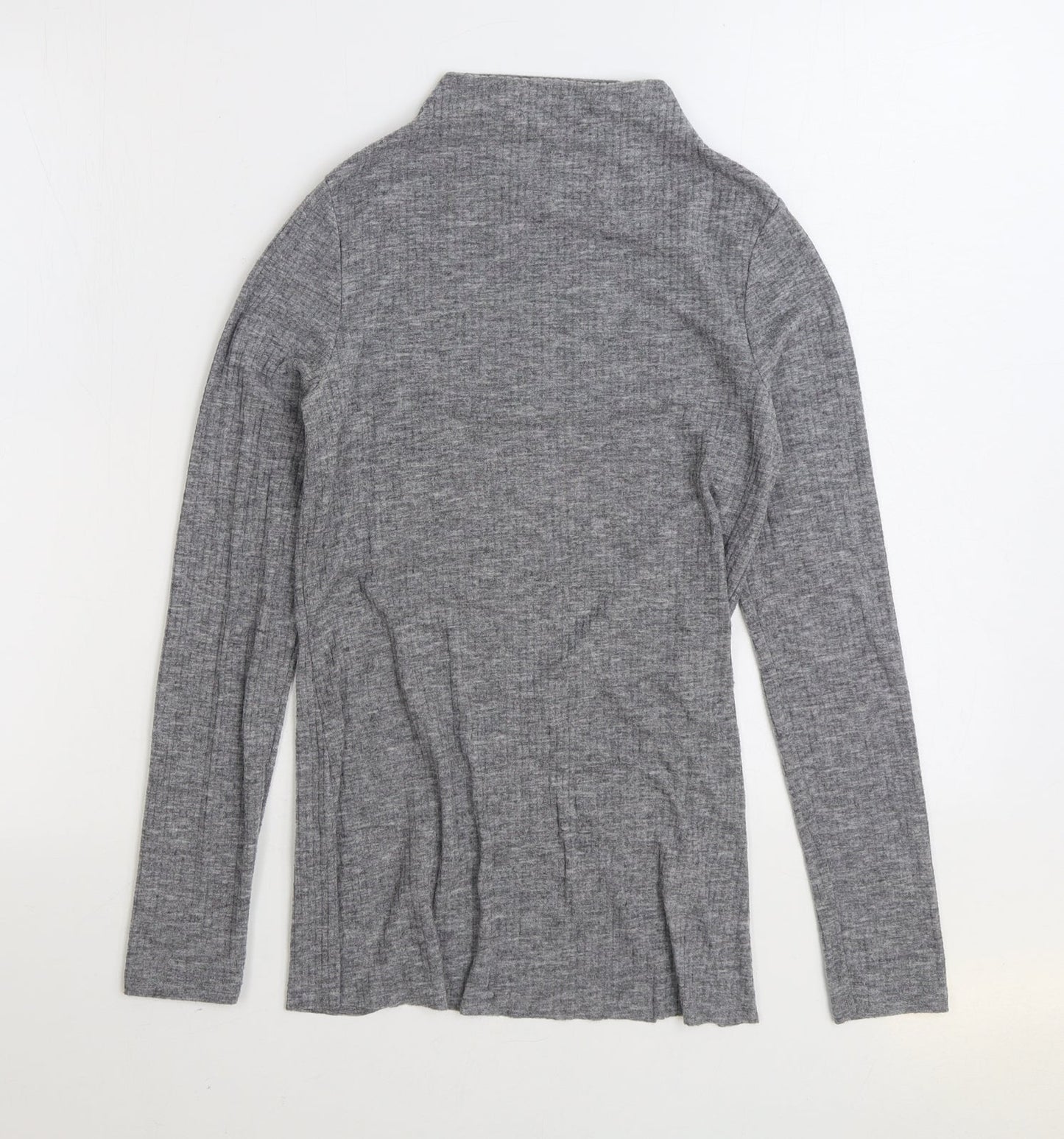 River Island Womens Grey Mock Neck Polyester Pullover Jumper Size 8