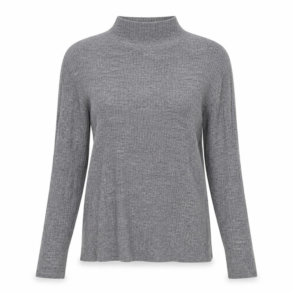 River Island Womens Grey Mock Neck Polyester Pullover Jumper Size 8