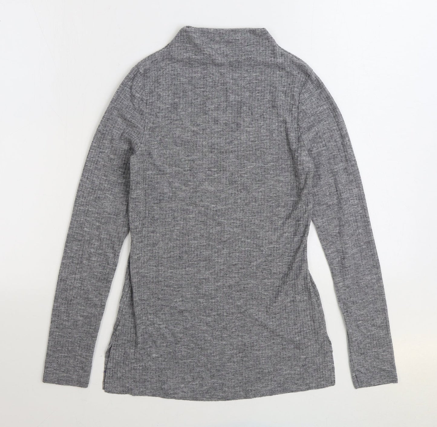 River Island Womens Grey Mock Neck Polyester Pullover Jumper Size 8