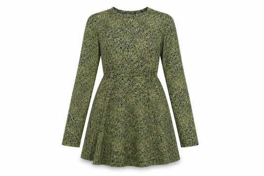 Primark Womens Green Floral Cotton Skater Dress Size 2XS Round Neck Pullover