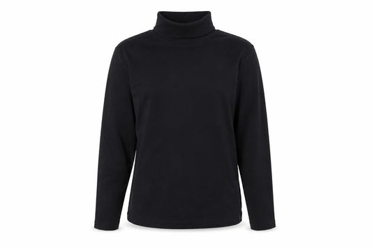 Preworn Womens Black Polyester Jersey T-Shirt Size M High Neck