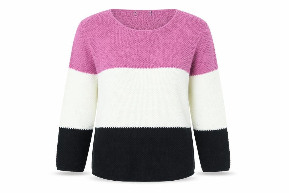 Preworn Womens Multicoloured Roll Neck Striped Acrylic Pullover Jumper Size M