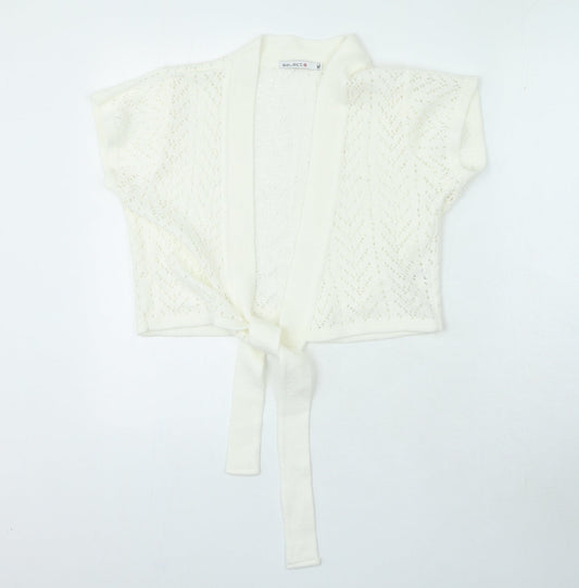 Select Womens White V-Neck Acrylic Cardigan Jumper Size XL