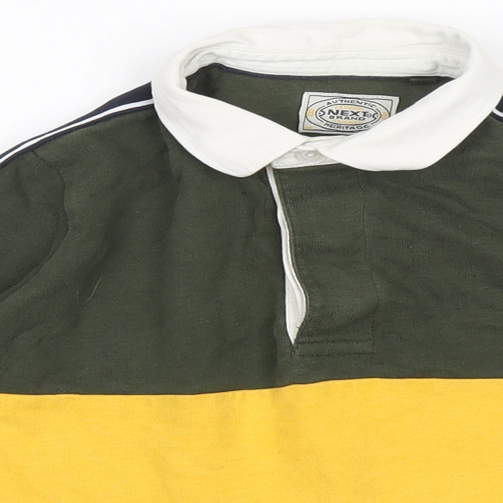 NEXT Boys Multicoloured Colourblock Cotton Pullover Casual Size 5 Years Collared Button