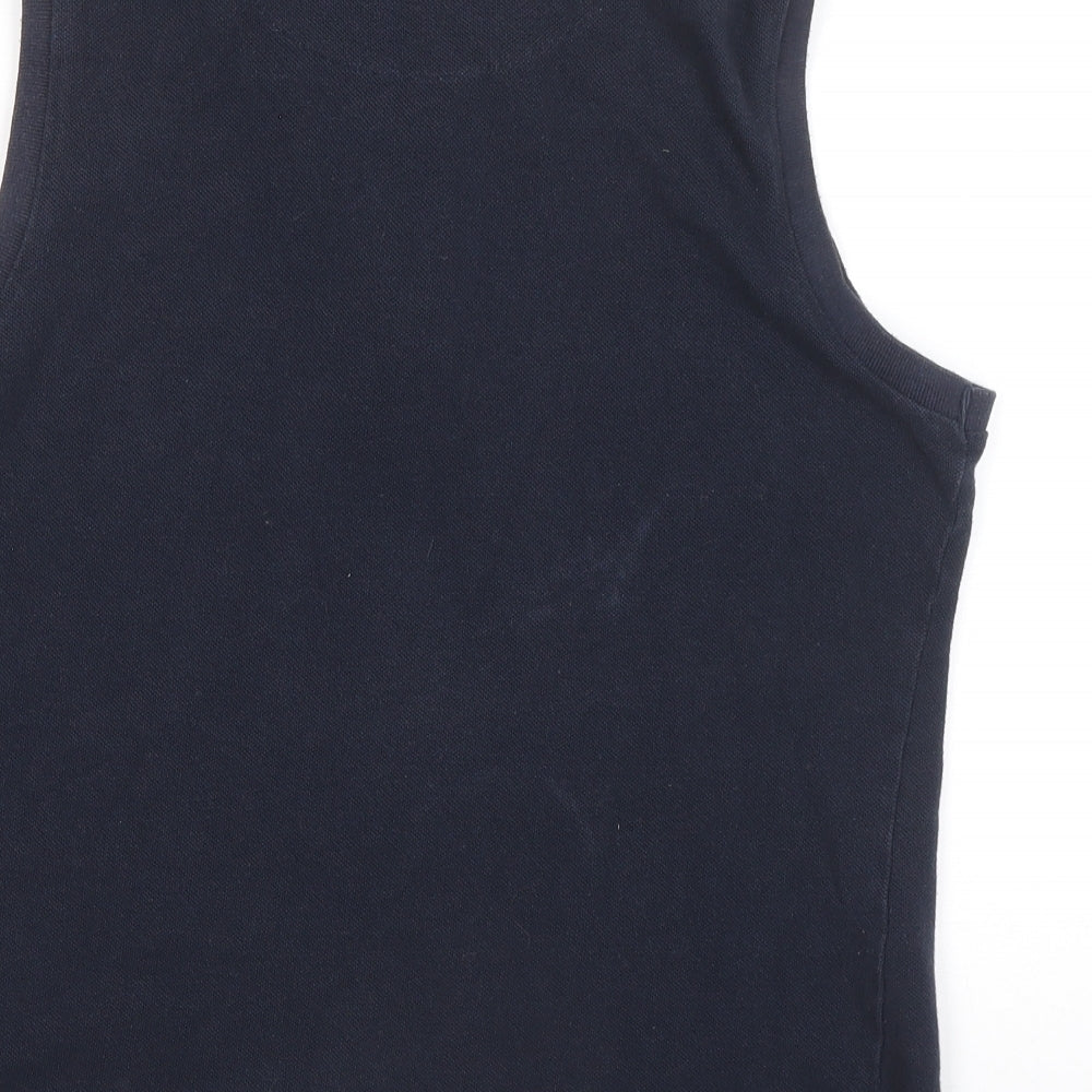 Lady Marlene Womens Blue Cotton Basic Polo Size M Collared - FUN