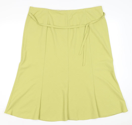 BM Womens Green Polyester Flare Skirt Size 20 Drawstring