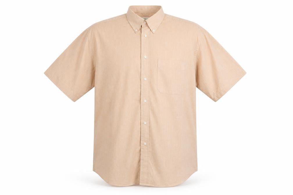 Debenhams Mens Pink Herringbone Cotton Button-Up Size 15.5 Collared Button