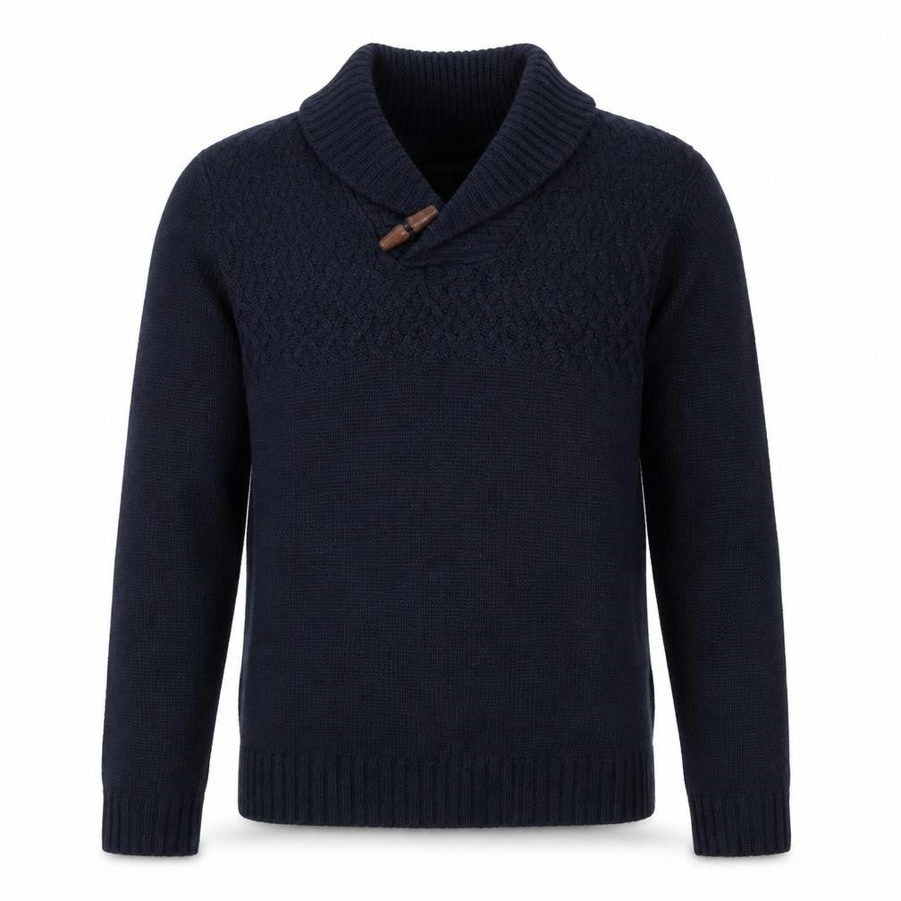 Twisted Soul Mens Blue Collared Acrylic Pullover Jumper Size S
