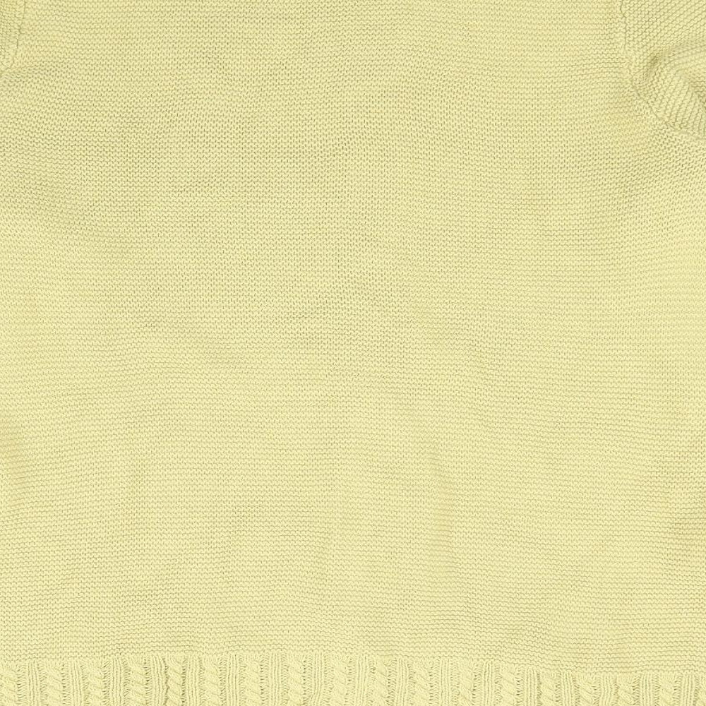 Bonmarché Womens Yellow Boat Neck 100% Cotton Pullover Jumper Size 12