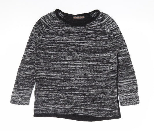 QED London Womens Black Round Neck Acrylic Pullover Jumper Size L