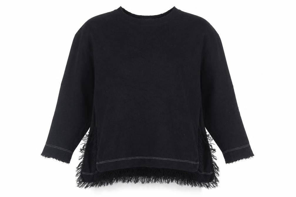 Topshop Womens Black 100% Cotton Pullover Sweatshirt Size 12 Pullover