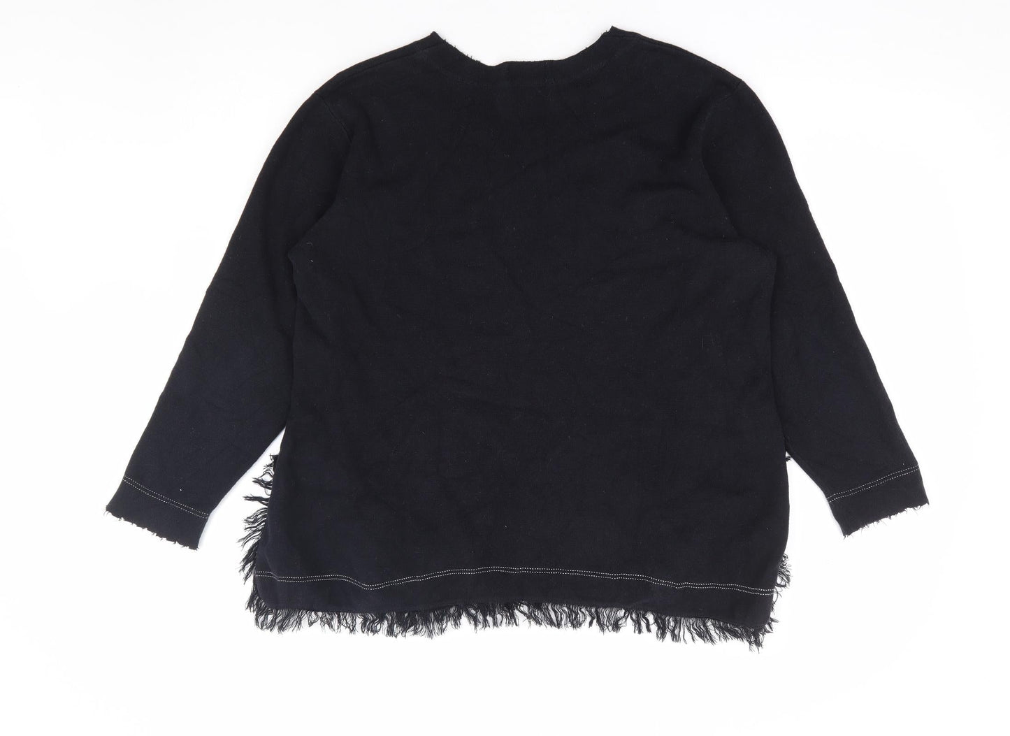 Topshop Womens Black 100% Cotton Pullover Sweatshirt Size 12 Pullover