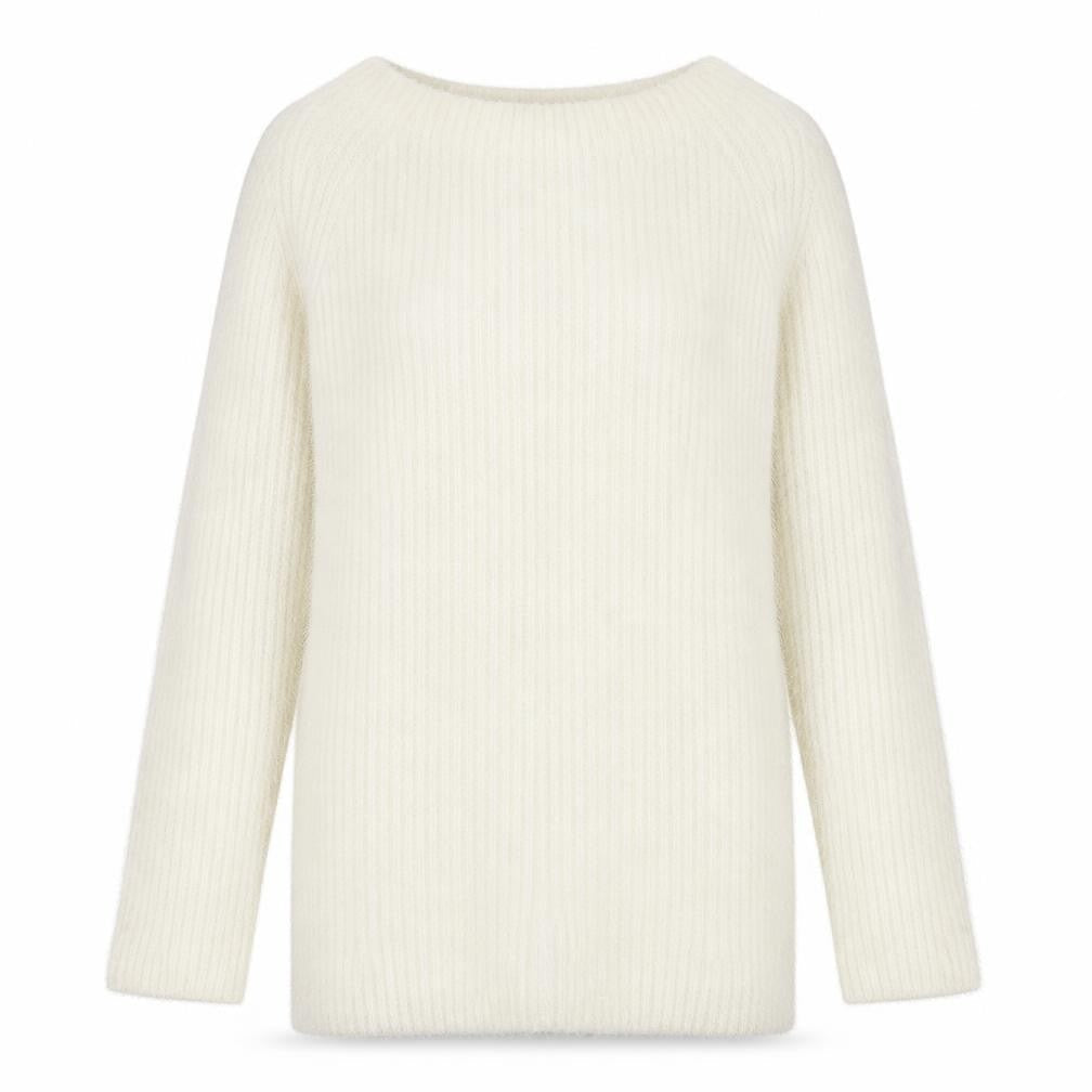 Select Womens White Boat Neck Acrylic Pullover Jumper Size 14