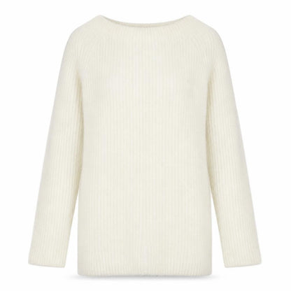 Select Womens White Boat Neck Acrylic Pullover Jumper Size 14