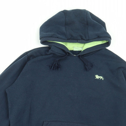 Preloved Lonsdale Mens Blue Cotton Pullover Hoodie Size S - Detail