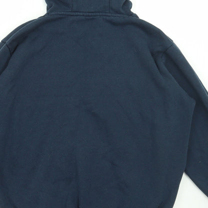 Preloved Lonsdale Mens Blue Cotton Pullover Hoodie Size S - Label