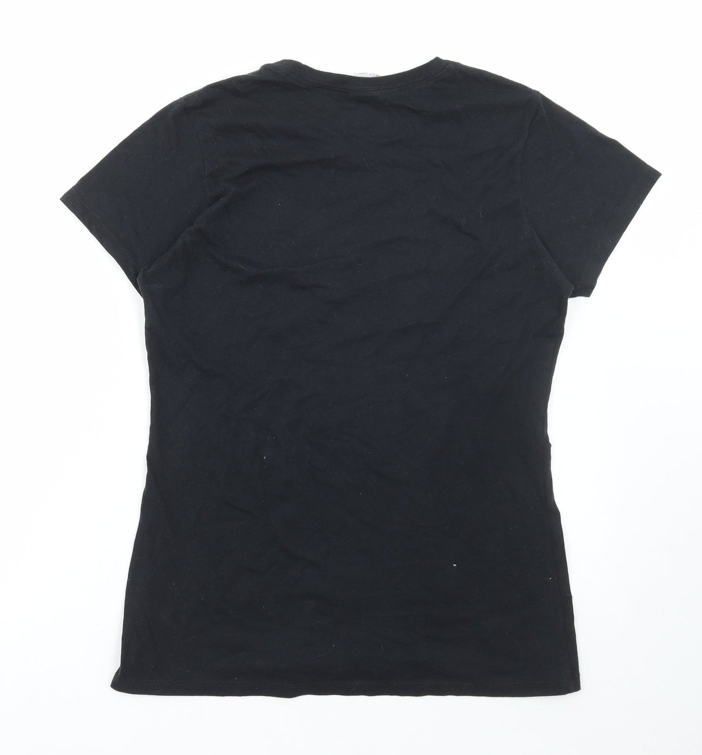 Port & Company Womens Black Cotton Basic T-Shirt Size S Round Neck - Stranger Things