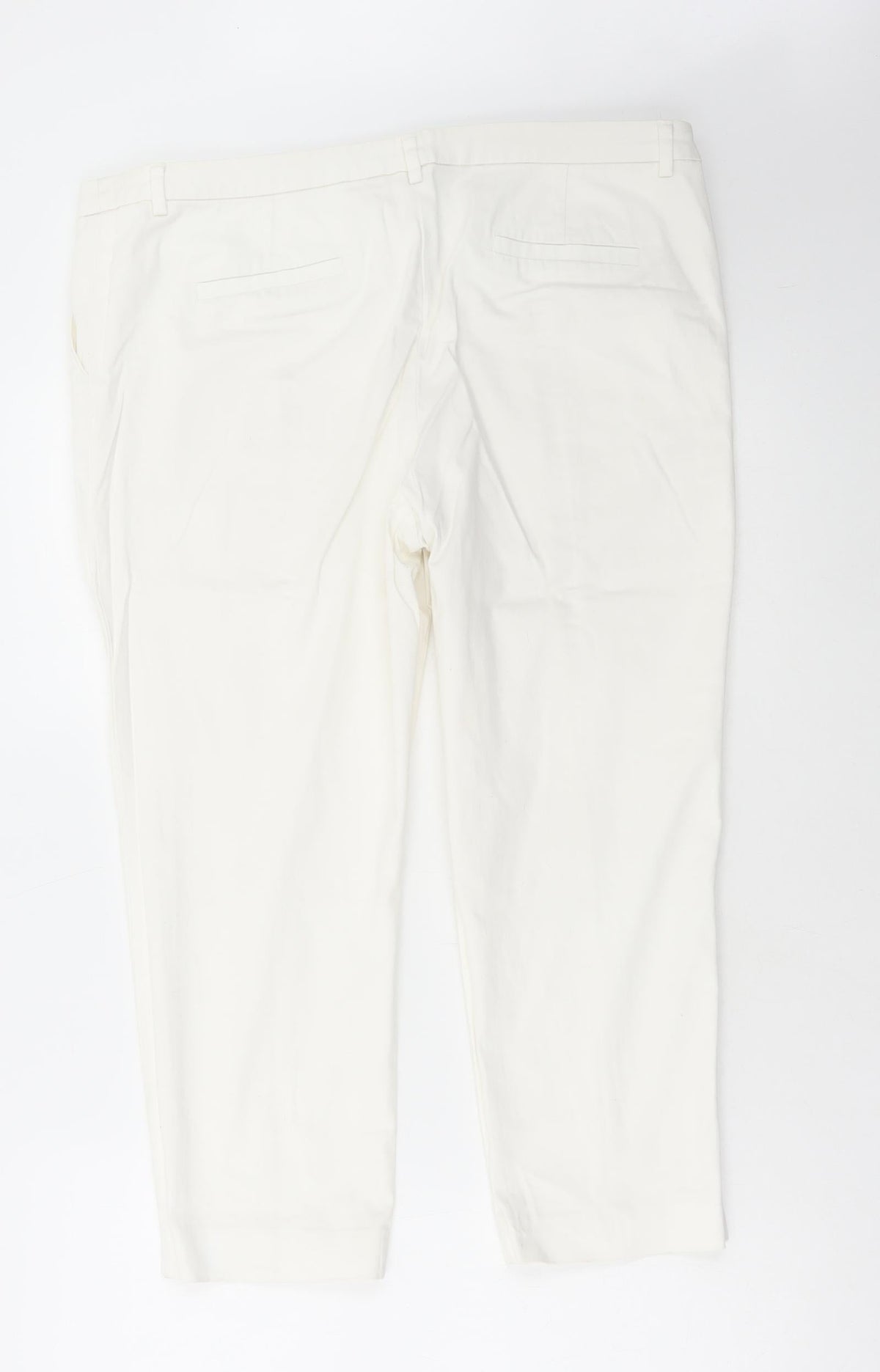 Preworn Womens White Polyester Trousers Size 38 in L27 in Regular Zip