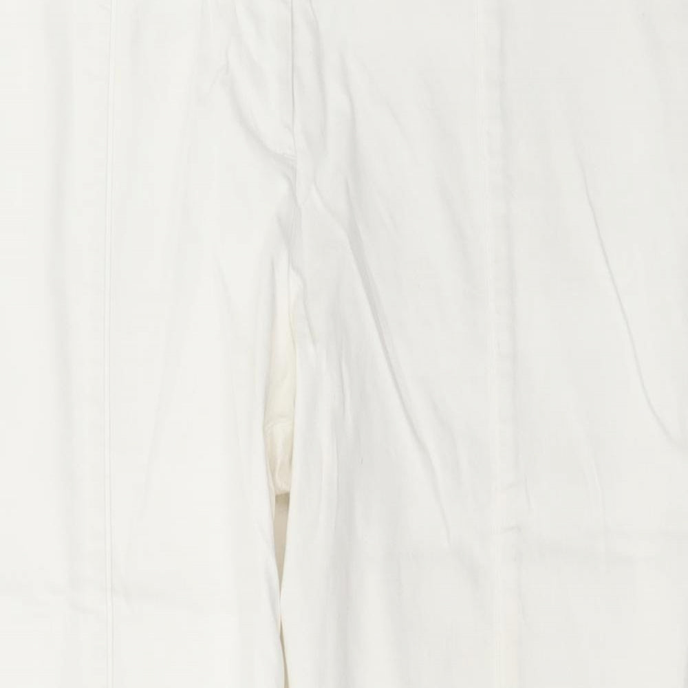 Preworn Womens White Polyester Trousers Size 38 in L27 in Regular Zip