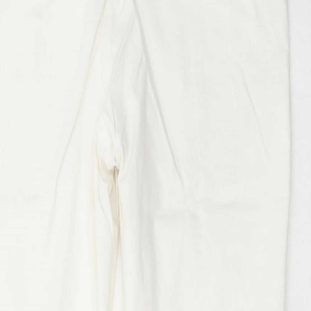 Preworn Womens White Polyester Trousers Size 38 in L27 in Regular Zip