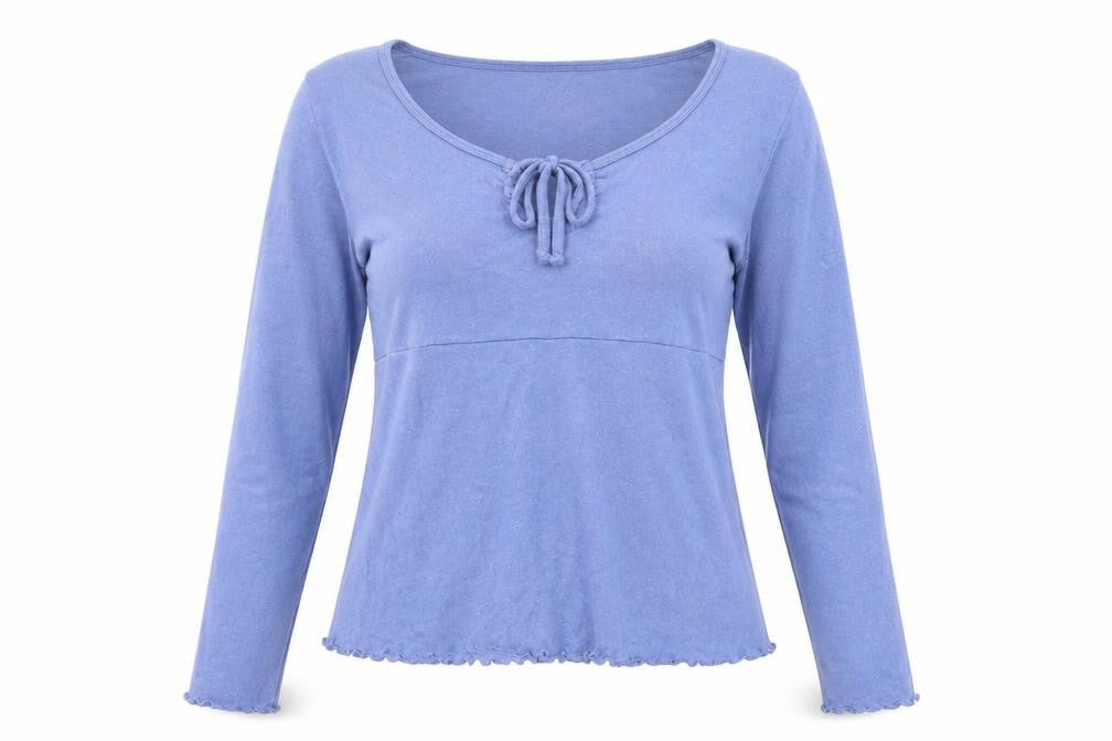 Primark Womens Blue V-Neck Viscose Pullover Jumper Size L - Lounge