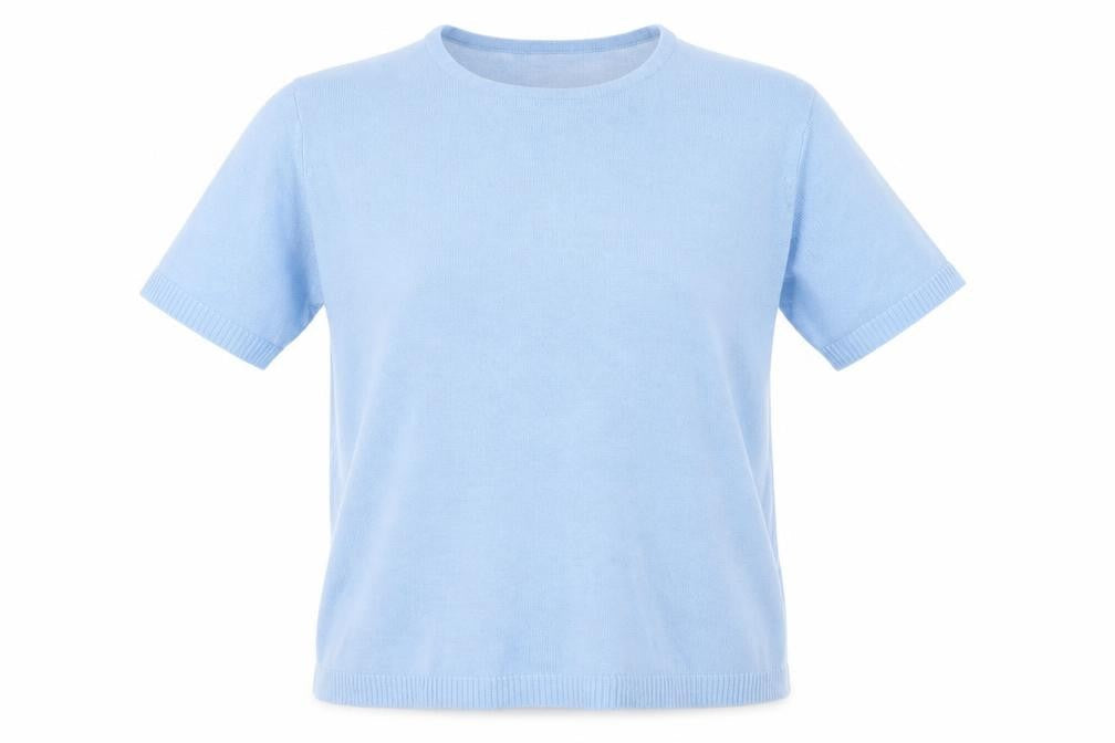 Classic Womens Blue Round Neck Acrylic Pullover Jumper Size L