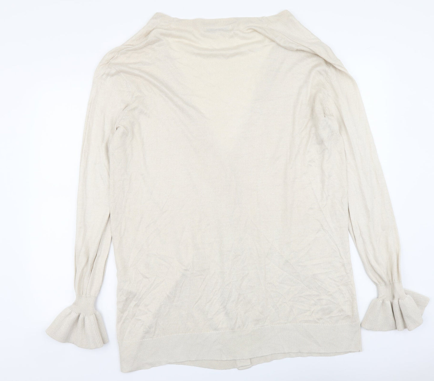 By Very Womens Beige V-Neck Acrylic Cardigan Jumper Size L