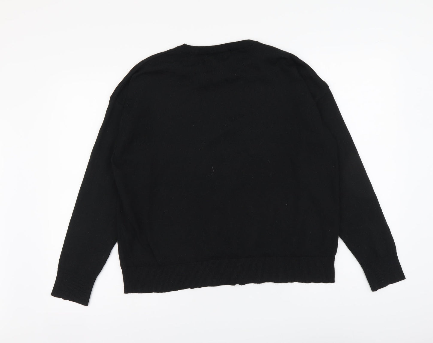 New Look Womens Black Round Neck Polyester Pullover Jumper Size M