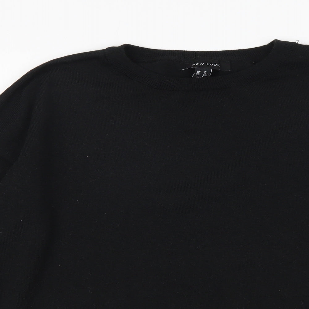 New Look Womens Black Round Neck Polyester Pullover Jumper Size M