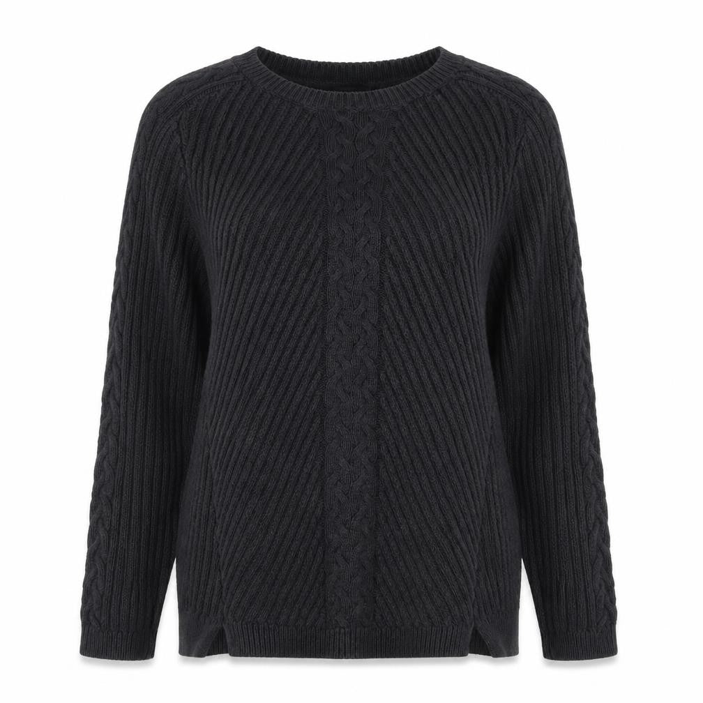 Jeanne Pierre Womens Grey Round Neck Acrylic Pullover Jumper Size M