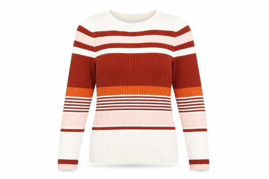 Miss Selfridge Womens Multicoloured Round Neck Striped Acrylic Pullover Jumper Size 12