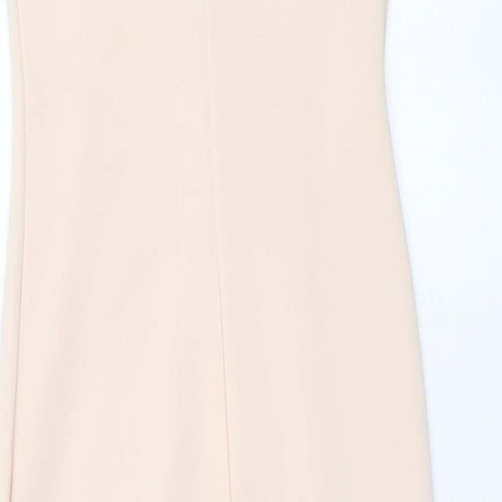 Club L Womens Pink Polyester Bodycon Size S Boat Neck Pullover - Lace Detail