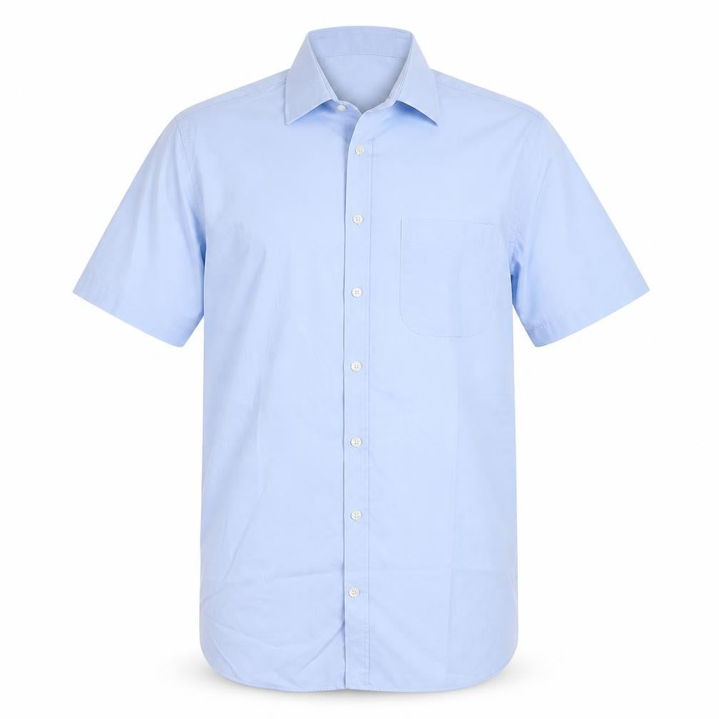 Marks & Spencer Mens Blue Polyester Button-Up Size 16 Collared Button