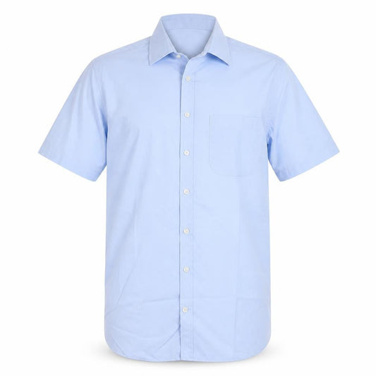 Marks & Spencer Mens Blue Polyester Button-Up Size 16 Collared Button