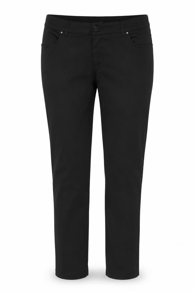 OKAY Womens Black Polyester Trousers Size 42 L31 in Regular Button