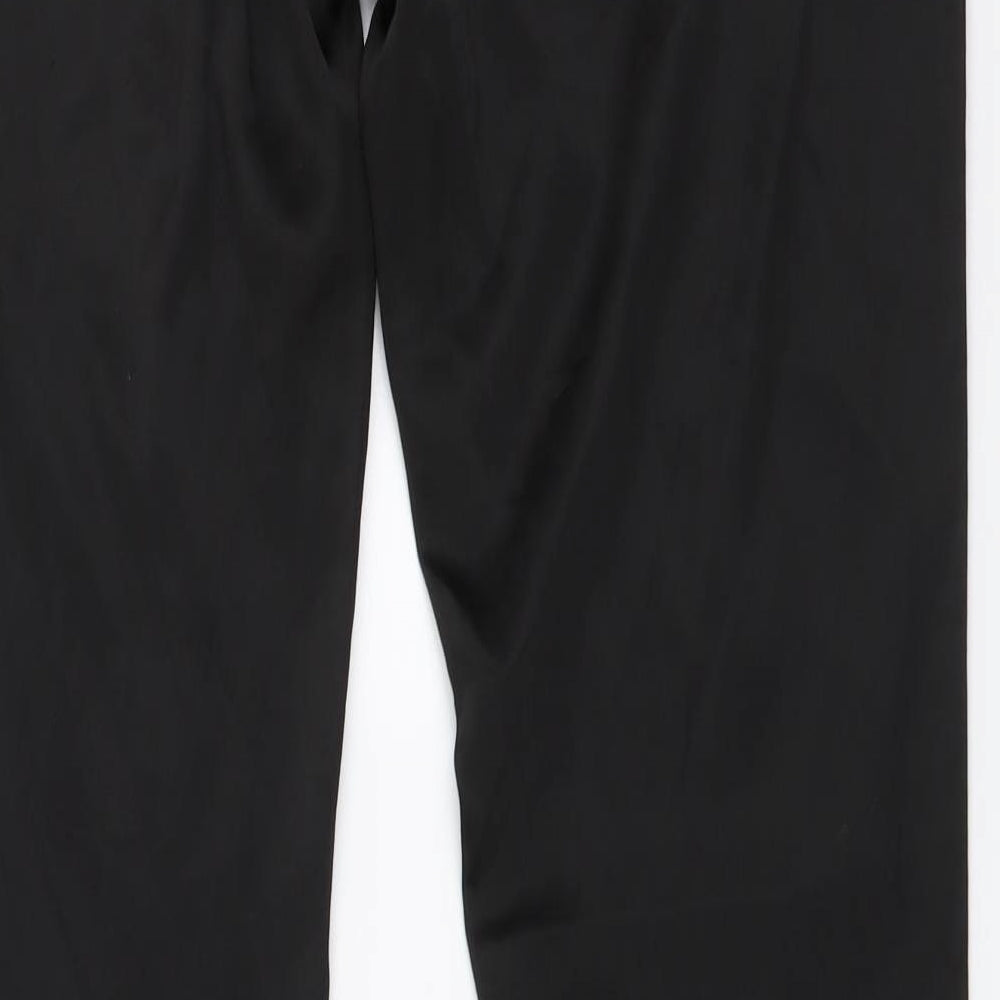 OKAY Womens Black Polyester Trousers Size 42 L31 in Regular Button
